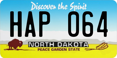 ND license plate HAP064