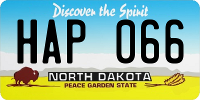 ND license plate HAP066