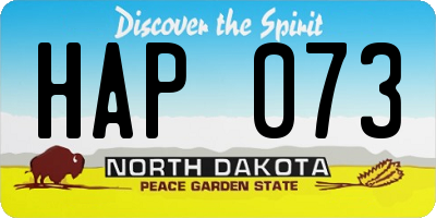 ND license plate HAP073