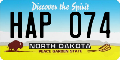 ND license plate HAP074