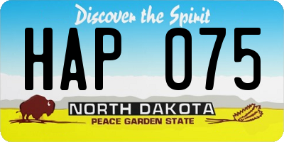 ND license plate HAP075