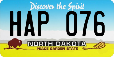 ND license plate HAP076