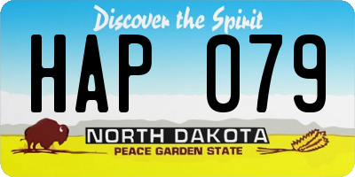 ND license plate HAP079