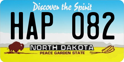 ND license plate HAP082