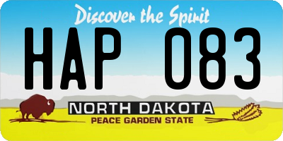 ND license plate HAP083