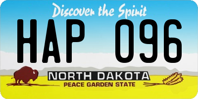 ND license plate HAP096