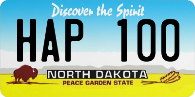 ND license plate HAP100