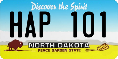 ND license plate HAP101