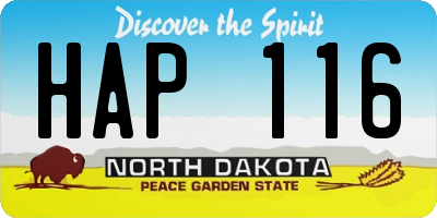 ND license plate HAP116