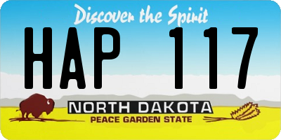 ND license plate HAP117