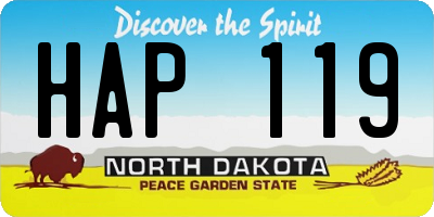 ND license plate HAP119