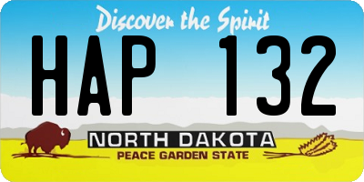 ND license plate HAP132