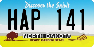 ND license plate HAP141