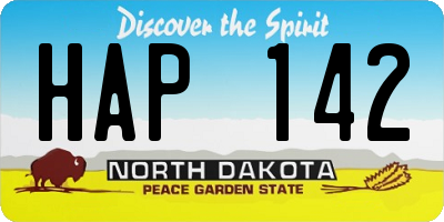 ND license plate HAP142