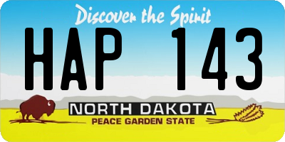 ND license plate HAP143