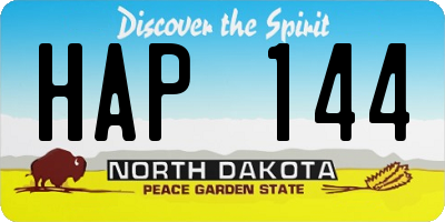 ND license plate HAP144