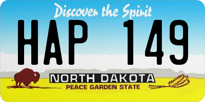 ND license plate HAP149