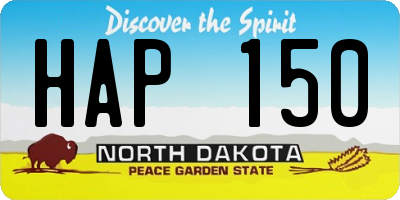 ND license plate HAP150