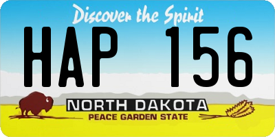 ND license plate HAP156