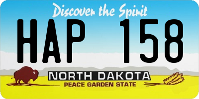 ND license plate HAP158