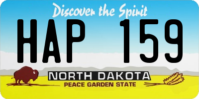 ND license plate HAP159