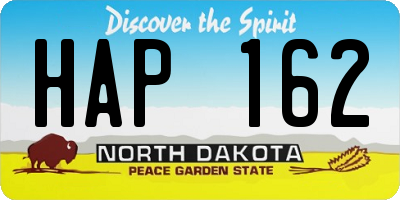 ND license plate HAP162