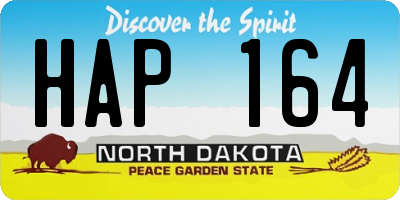 ND license plate HAP164