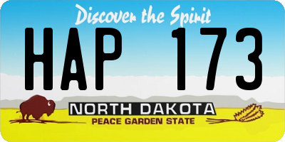 ND license plate HAP173