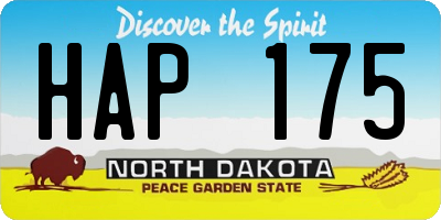 ND license plate HAP175