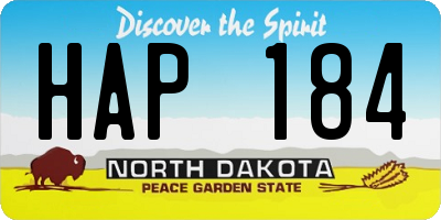 ND license plate HAP184