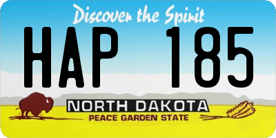 ND license plate HAP185