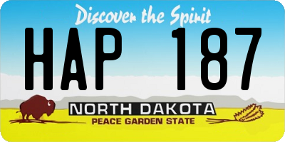 ND license plate HAP187