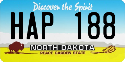 ND license plate HAP188