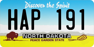 ND license plate HAP191
