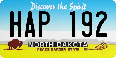 ND license plate HAP192