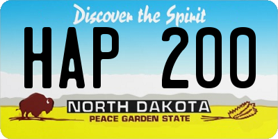 ND license plate HAP200