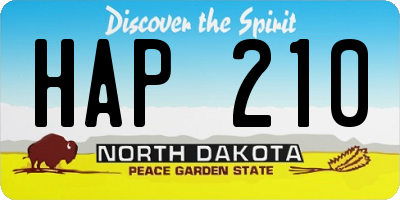 ND license plate HAP210