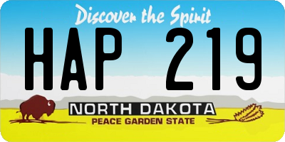 ND license plate HAP219