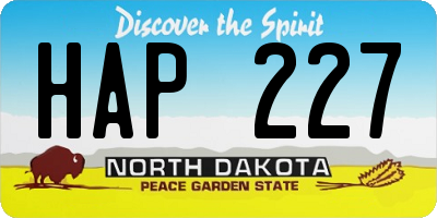 ND license plate HAP227