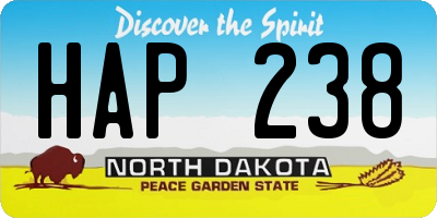 ND license plate HAP238