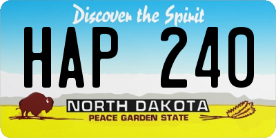 ND license plate HAP240