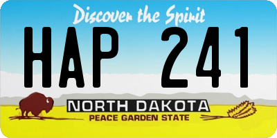 ND license plate HAP241