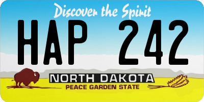 ND license plate HAP242