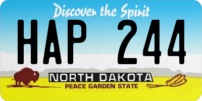 ND license plate HAP244