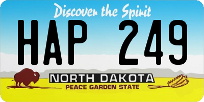 ND license plate HAP249