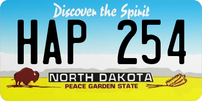 ND license plate HAP254