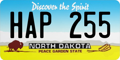 ND license plate HAP255