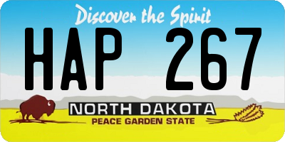 ND license plate HAP267