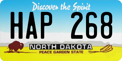 ND license plate HAP268