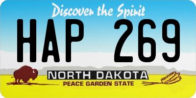 ND license plate HAP269